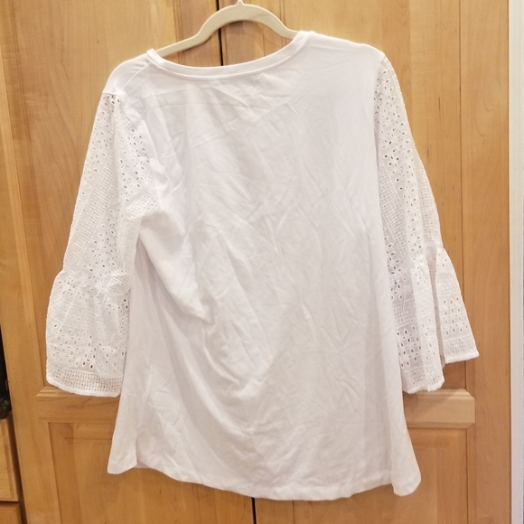 Isaac Mizrahi Elbow Sleeve Knit-to-Woven Tunic M - Picture 5 of 7